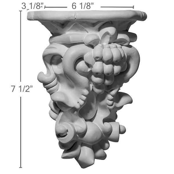 6 1/8W X 3 1/8D X 7 1/2H Olive Cluster Corbel